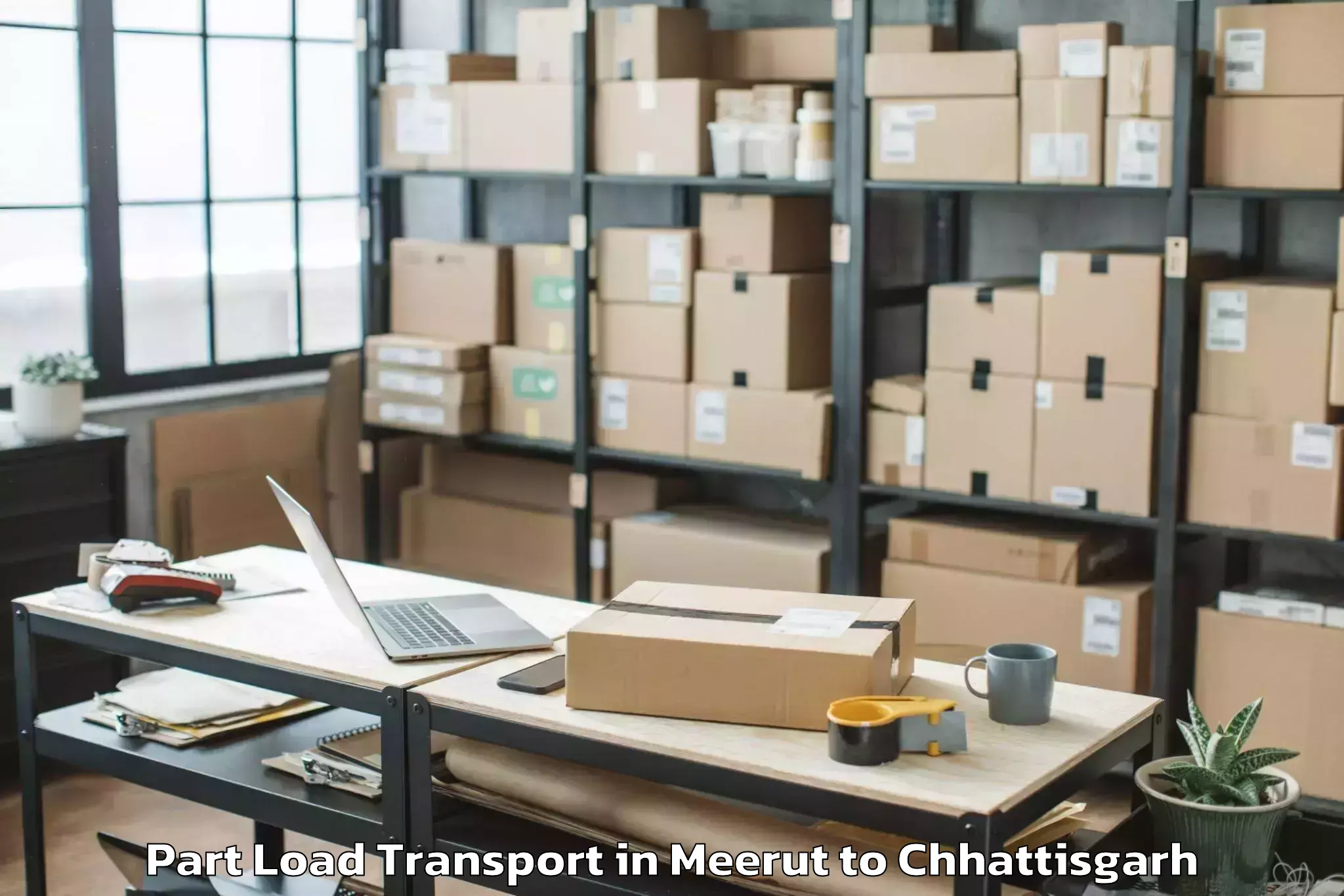 Hassle-Free Meerut to Chhuikhadan Part Load Transport